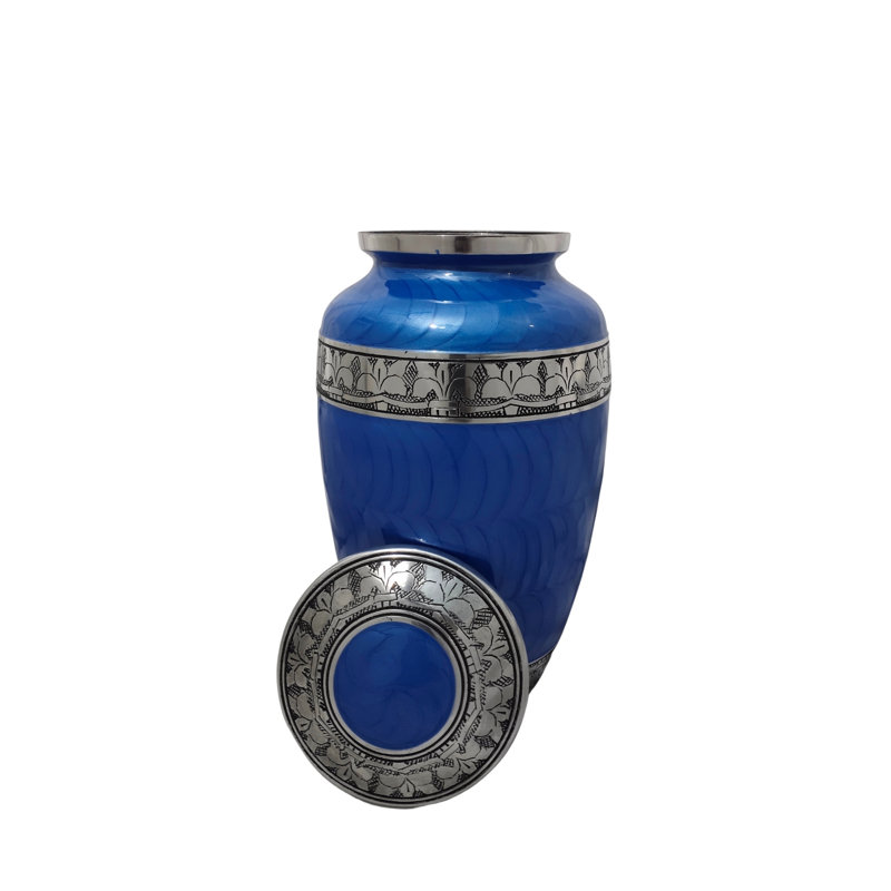 Urne à feuilles fabriquée à la main Rimes, Bleu