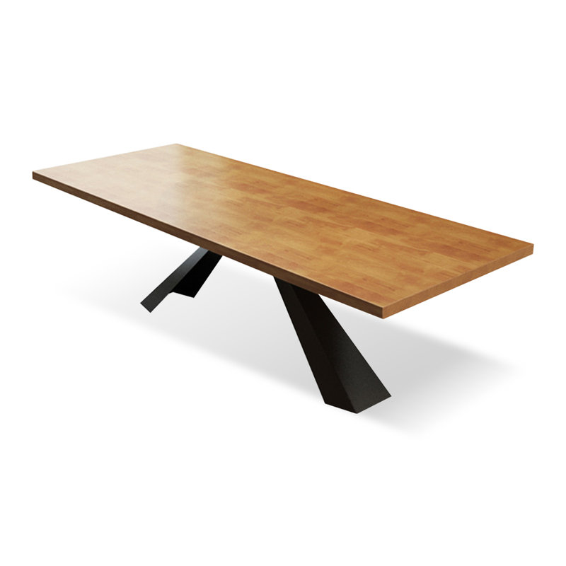 Brown Rectangular Solid Wood Dining Table, 29.53"H x 94.49"L x 39.37"W