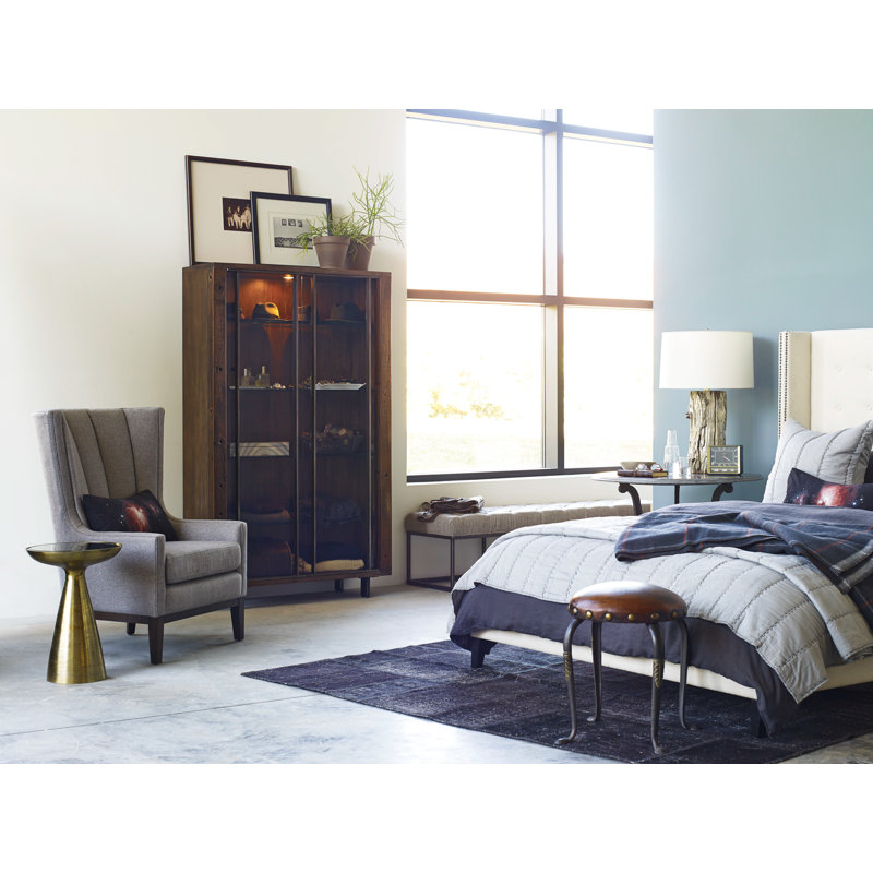 Marlow End Table, Antiqued Mirror, Brushed Brass