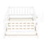 Lit simple blanc avec clôture et porte - Fabrication de lattes de plancher en bois de pin, pour