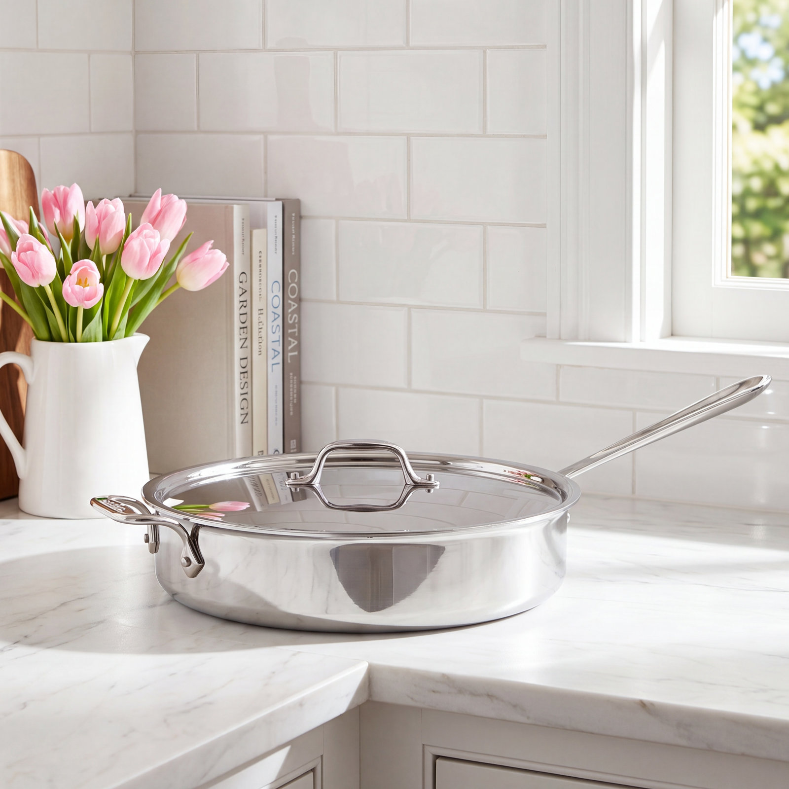 D3™ Stainless Steel Sauté Pan with Lid, 5 Qt.