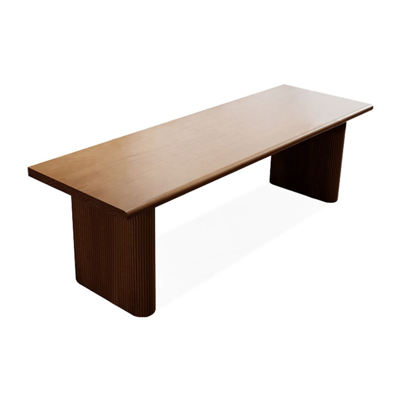 Bureau d'écriture rectangulaire en bois massif noyer, H 29,53 po x l 94,49 po x P 27,56 po