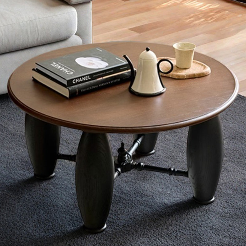 Table basse vintage en bois massif de style français, H 16,53 po x L 39,37 po x l 39,37 po 