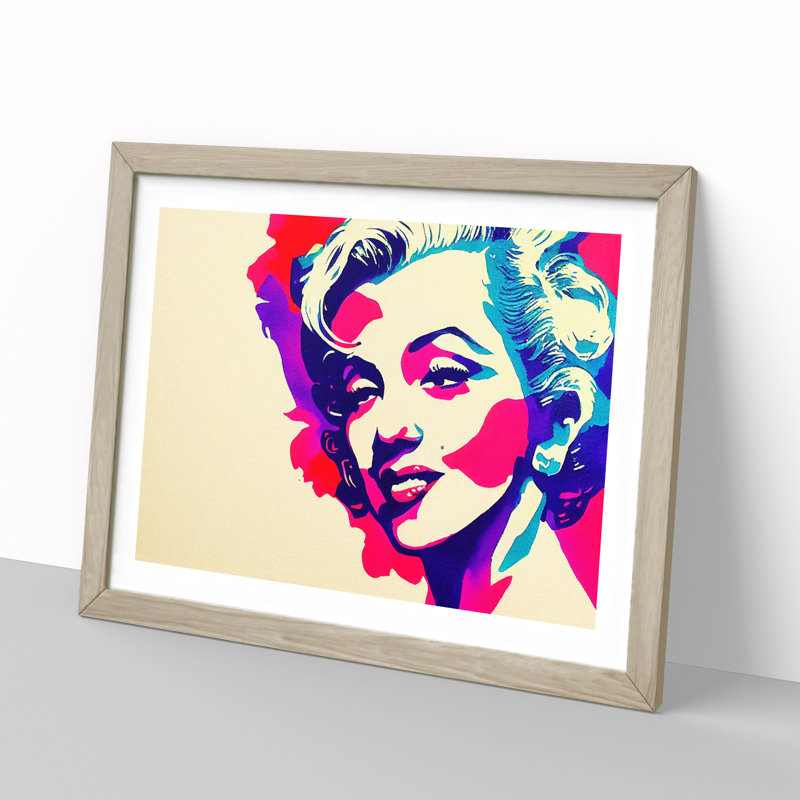 Pop Woman - Single Picture Frame Print, Beige