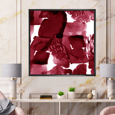 " Abstract Burgundy Strokes On White "