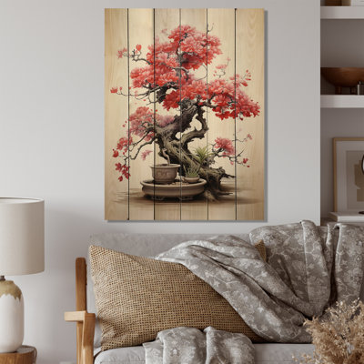 Japon, art méditatif corail, bonsaï sur bois