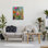 Peinture florale fantaisiste sur bois