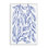 Feuilles bleues simples sur estampe numérique blanche, design par Martina Pavlova