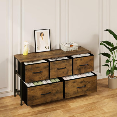 Chest of Drawers with 5 Fabric Drawers
