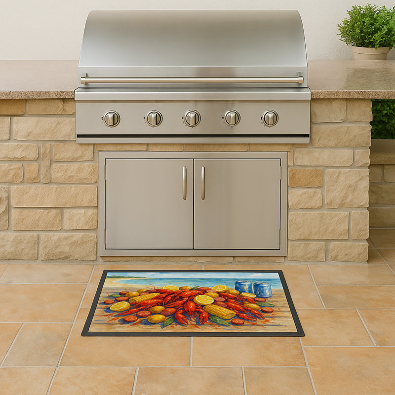 Crawfish on the Beach Doormat, 18" W x 27" L