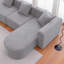 Siège courbé moderne faisant face à la droite - Revêtement gris Boucle pour un salon élégant et confortable