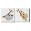Gris paresseux - ensemble de 2 reproductions d'art sur toile tendue-829599186