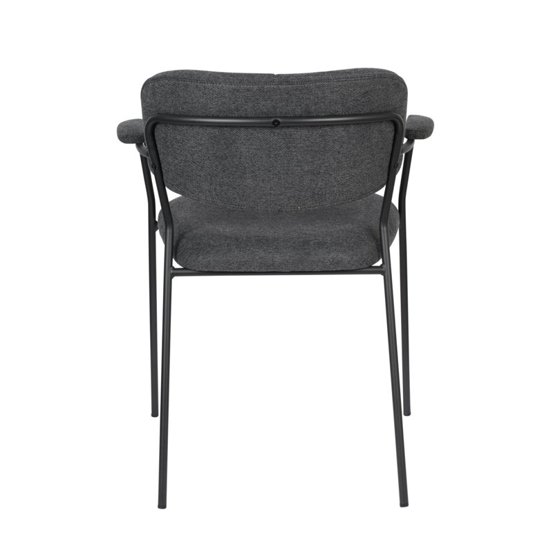 Jolien Upholstered Arm Chair, Dark Gray, Black