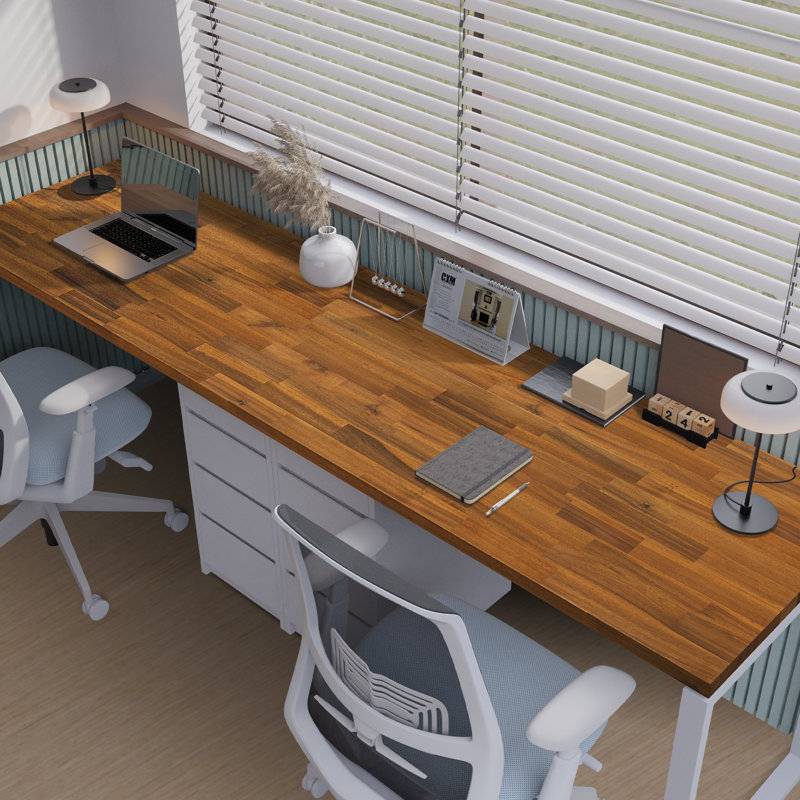 Gladys Solid Acacia Wood Tabletop - 1'' Thick, Durable and Customizable Surface for DIY Desktop, Office Desk, Dining Table, Kitchen Countertop
