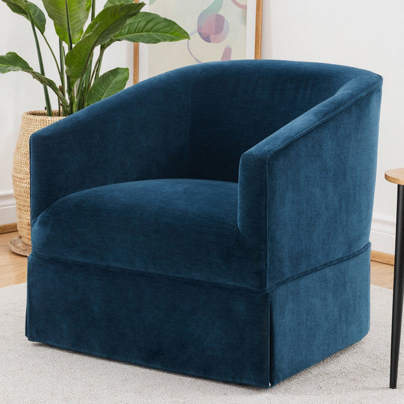 Chaise pivotante à jupe Caper, Bleu