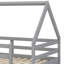 Twin Over Twin Bunk Bed With House-Shaped Frame And Ladder-1967164687