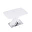 Table de salle à manger carrée blanche, extensible, avec base en acier, capacité de charge moderne de 220 lb, plateau extensible