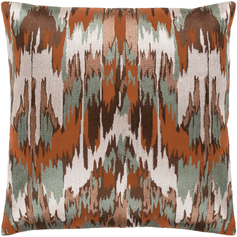 Coussin décoratif en coton Ara, 22 po x 22 po, Beige / Chameau, Duvet