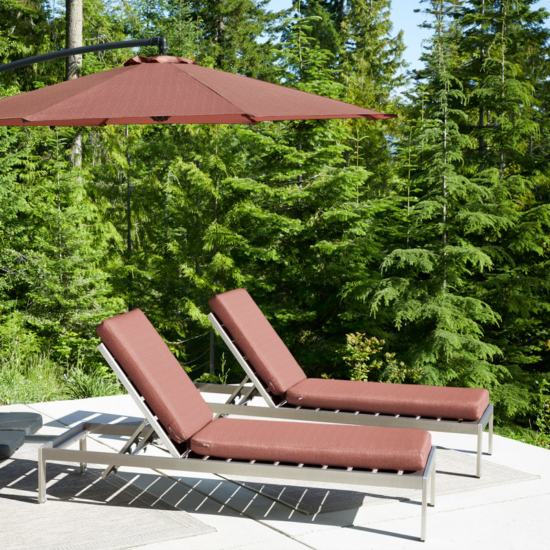 DUCKCOVERS All-Weather Outdoor Chaise Cushion, 21" H x 72" W x 3" D, Cedarwood