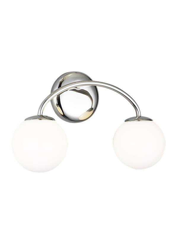 Alain 2-Light Vanity Light, Polished Nickel