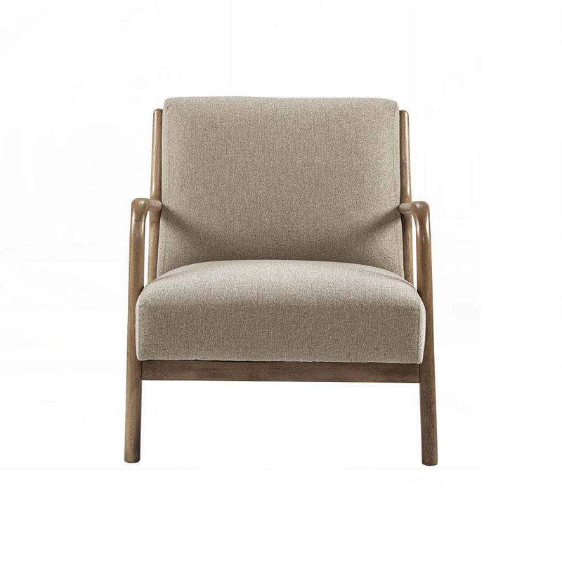 Chaise rembourrée en polyester avec 4 pieds, Taupe