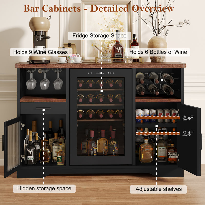 52"Bar Cabinet with Storage