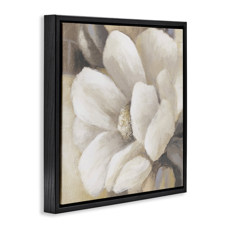 «Magnolia Flower Petals», art mural encadré par Lanie Loreth, Cadre flottant noir de jais, H 18 po x l 18 po