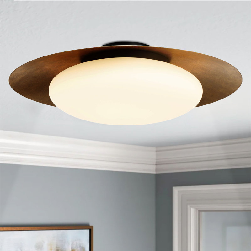 Plafonnier encastré en verre Haines, H 7,25 po x l 24 po x P 24 po