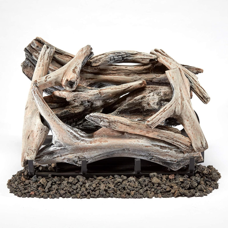 Bluegrass Living Vent Free Dual Fuel Gas Log Set - 18 in. Driftwood, 30,000 BTU, Remote Control - Model# B18DR-UL2