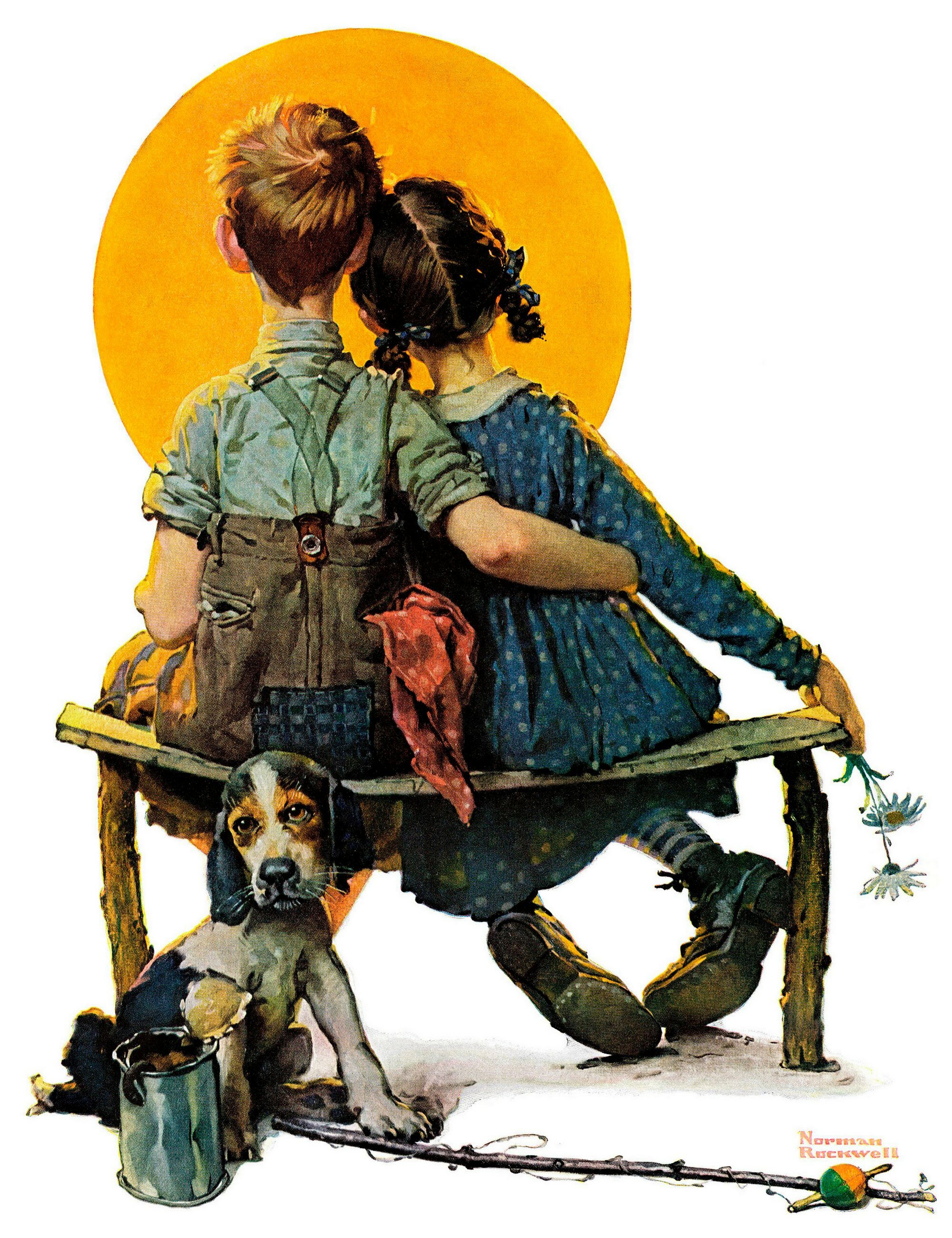 norman rockwell sunset print