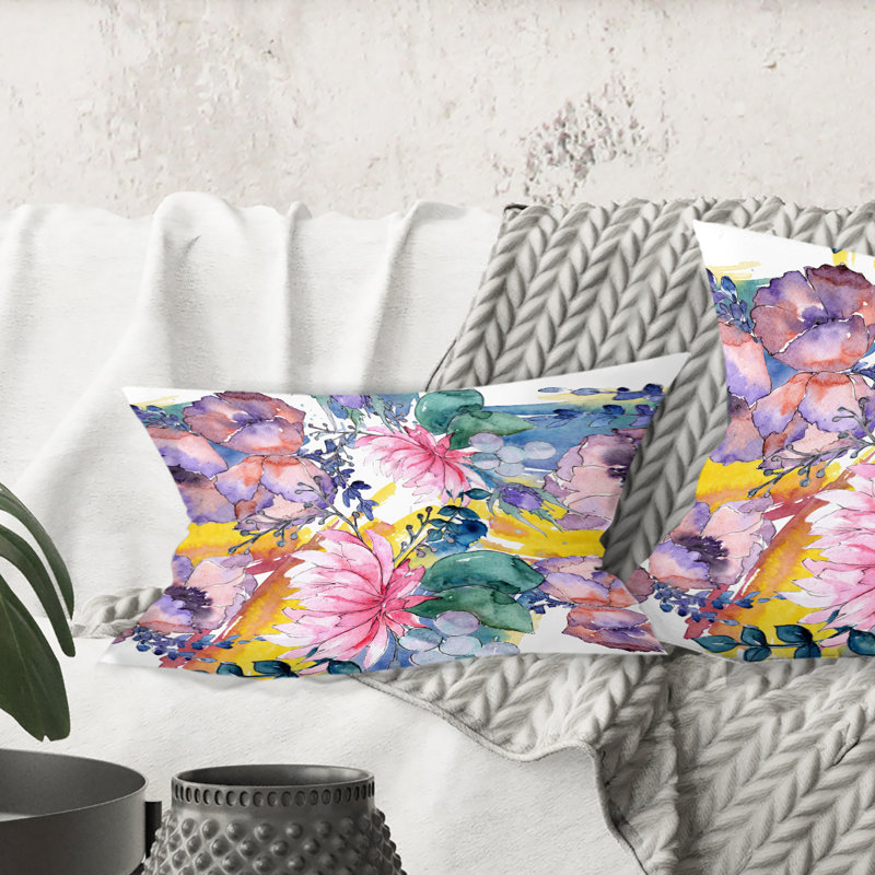 Coussin Retro Floral Botanical V - Mid-Century