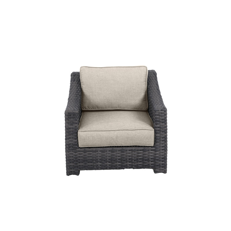 Fauteuil club avec coussin Donley, Beige clair