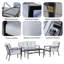 Ensemble de canapé d'extérieur moderne en fer 4 pièces avec coussins et table basse Modern Minimalist