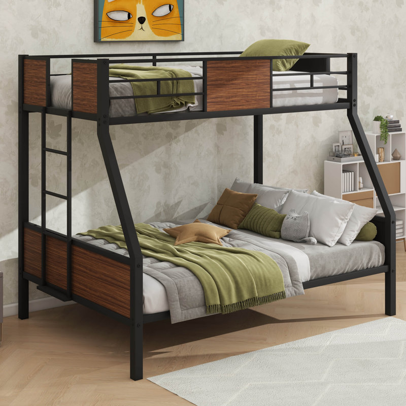 Stylish Modern Twin-Over-Full Steel Frame Bunk Bed