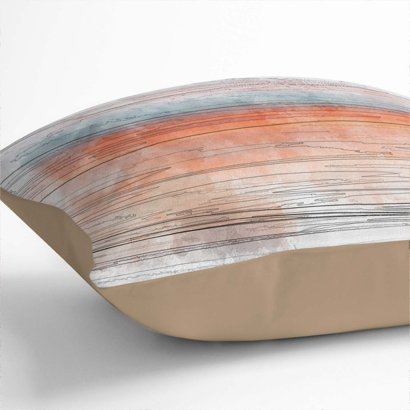 Abstract Square Throw Cushion, Stone, 55cm H x 55cm W x 20cm D