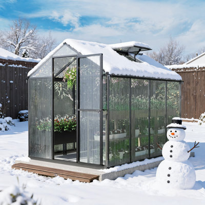 Serre en aluminium Aoodor avec panneaux en polycarbonate