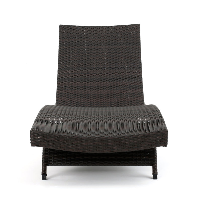 Chaise méridienne réglable avec coussins beiges Ullman