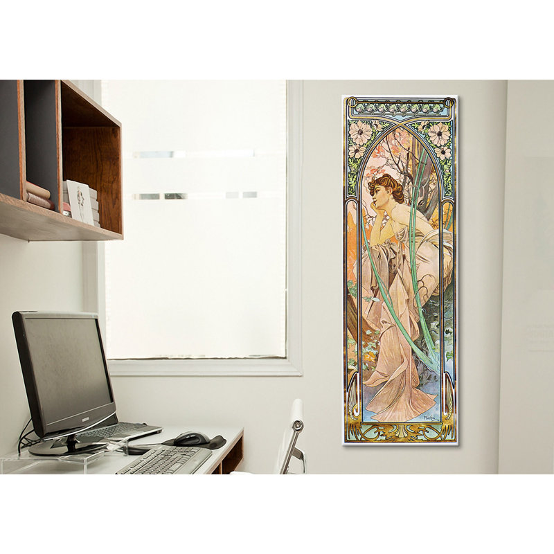 «Evening Reverie, 1899» par Alphonse Mucha, impression sur toile tendue, H 36 po x l 12 po x P 1,5 po, Toile tendue