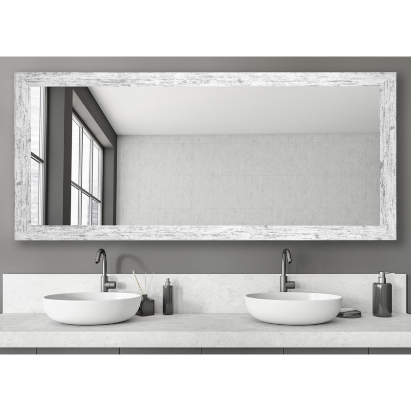 Miroir de salle de bain patiné, 33 po x 76 po