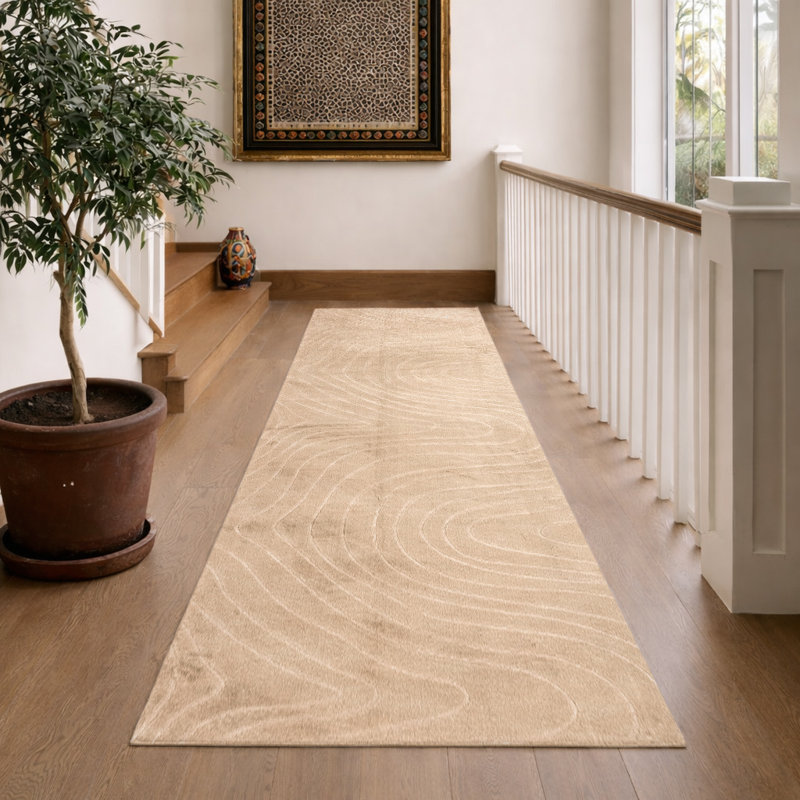 Tapis beige Somos, Beige, Tapis de couloir 2 pi 8 po x 8 pi