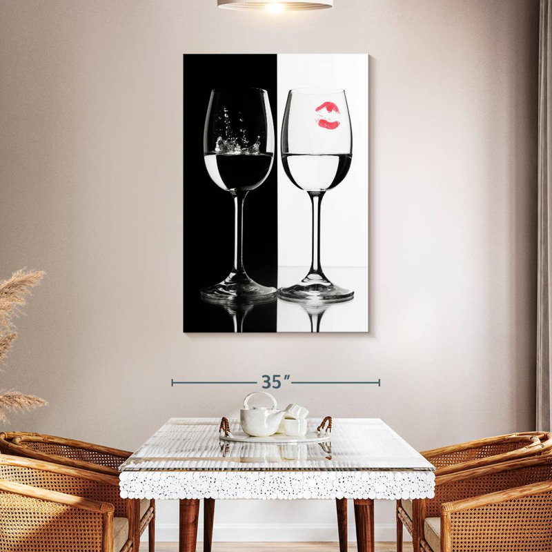 Yarlin Black And White Wine, 48" H x 32" W
