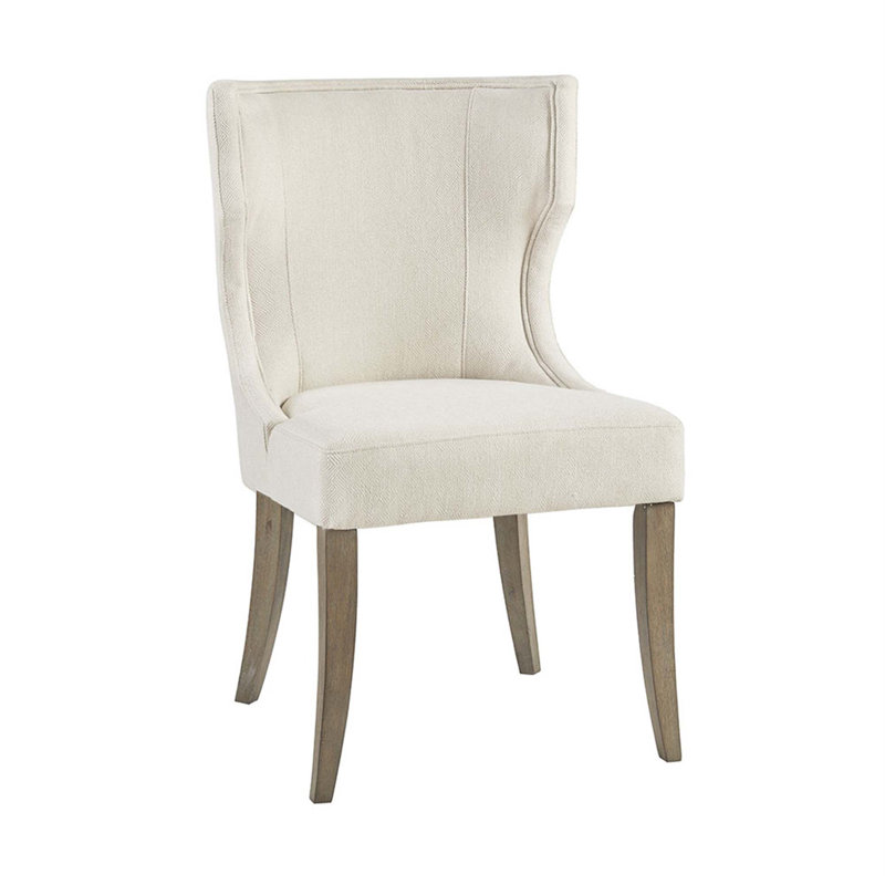 Chaise rembourrée à oreilles, Crème, crème