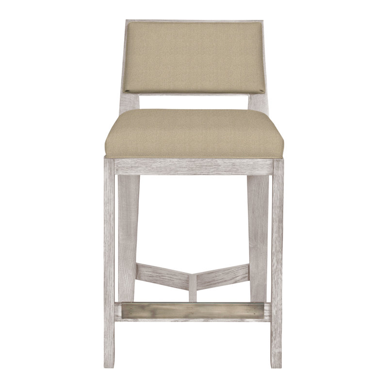Scoville By Thom Filicia Upholstered Counter Stool with Solid Wood Frame, Gris colombe, Sable Nomad
