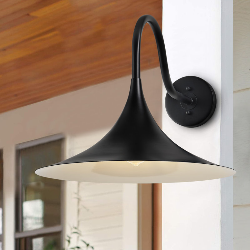 Lampe murale en fer forgé à 1 lumière à intensité variable peinte en noir