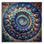 «Blue & Gold Swirl» par Rey Klimt, art mural en verre acrylique-337432276