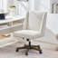 Chaise de bureau pivotante en chenille Mellins-2027827003