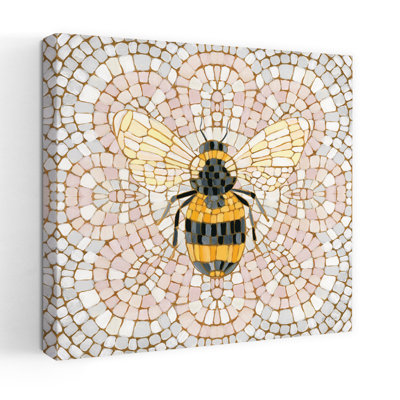 Contemporary Botanical Mosaic Ii With Bee Bees Art