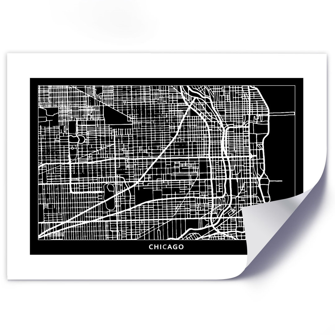 Grafikdruck Chicago City Plan