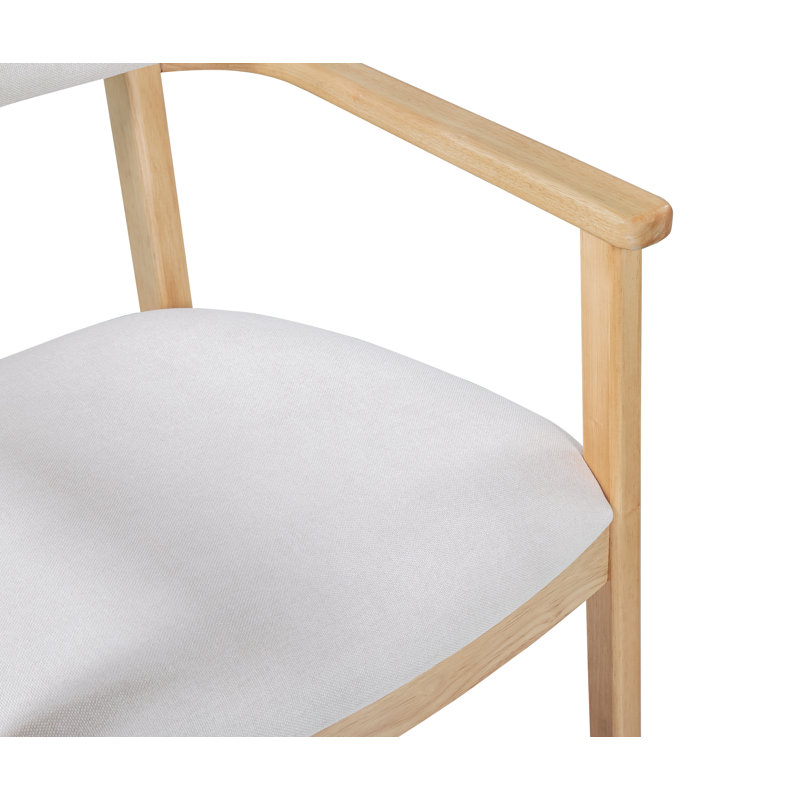 Chaises de salle à manger rembourrées Kanso, Coussin beige / structure naturelle, 4