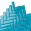 11"X 12.6" Herringbone Polished Glass Mosaic Tile-61266921